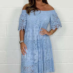 🎉2025 New Products Hot Sale✨Lace Hollow Patchwork Strapless Dress For Women