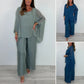 Women's Elegant Casual Chiffon Top & Wide Leg Pants Set