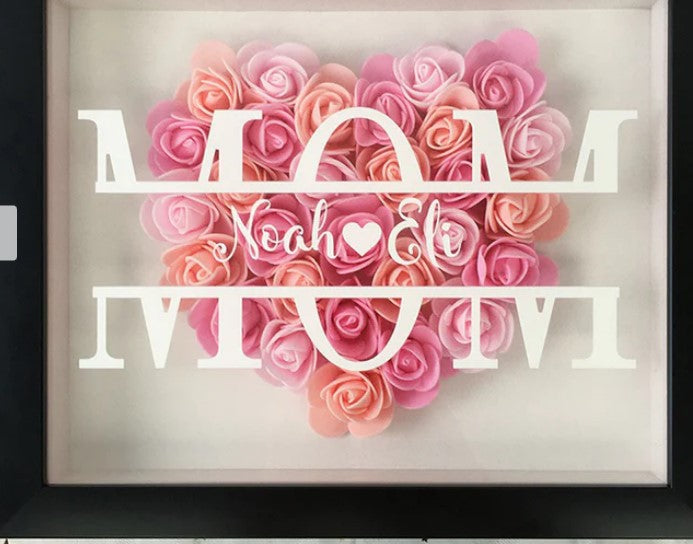 Personalized Mom Flower Shadow Box With Name For Mother's Day