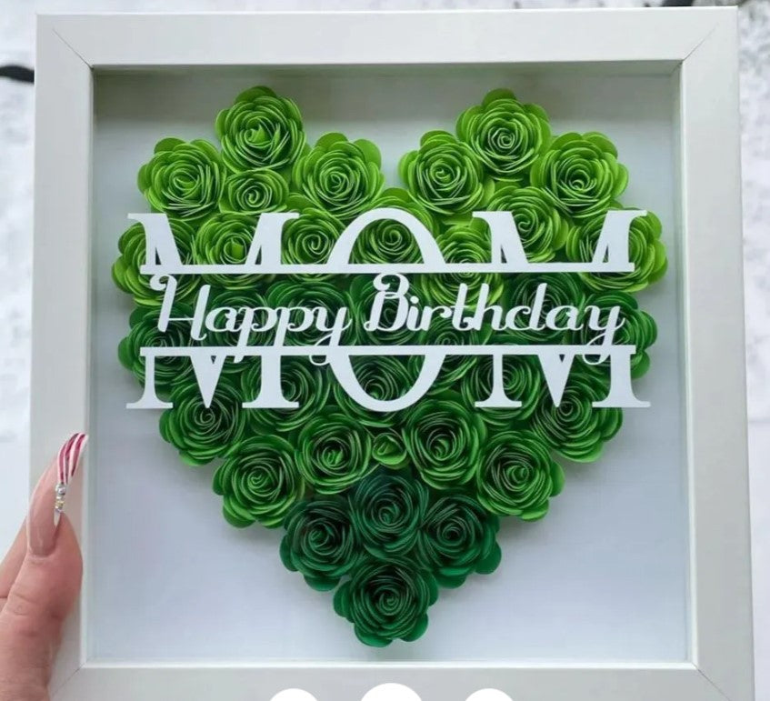 Personalized Mom Flower Shadow Box With Name For Mother's Day