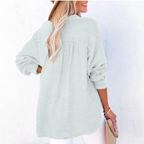 💖Limited Sale 60% OFF💖Women’s Casual Gauze Button Neck Long Sleeve Blouse
