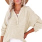 💖Limited Sale 60% OFF💖Women’s Casual Gauze Button Neck Long Sleeve Blouse