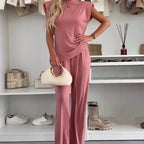 Lightweight Sleeveless Top & Wide-Leg Pants Set