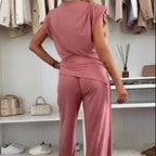 Lightweight Sleeveless Top & Wide-Leg Pants Set