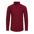 Men's Silky Wrinkle Resistant Solid Color Stretch Shirt