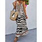 Zebra Leopard Print Slip Maxi Dress