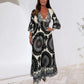 🌸LAST DAY PROMOTION - 50%OFF🌸Women's Retro Boho Deep V-Neck Maxi Dress🔥