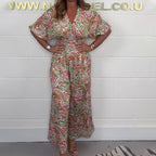 💖LAST DAY SALE 50% OFF💖Women's V-Neck Printed Short-Sleeve Jumpsuits