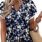 💖 SUMMER NEW💖Women's Cute Fringe Cuff Short-Sleeve Printed Tops
