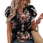 💖 SUMMER NEW💖Women's Cute Fringe Cuff Short-Sleeve Printed Tops