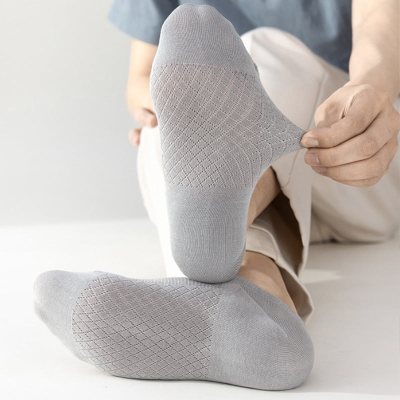 💗LAST DAY -50% OFF💗Men's Solid Color Mesh Breathable Socks