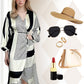 V-Neck Printed Long Sleeve Dress