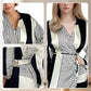 V-Neck Printed Long Sleeve Dress