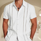 🔥Father's Day Deal -Men's Cuba Guayabera Exquisite Hollow Embroidered Button Front Shirt