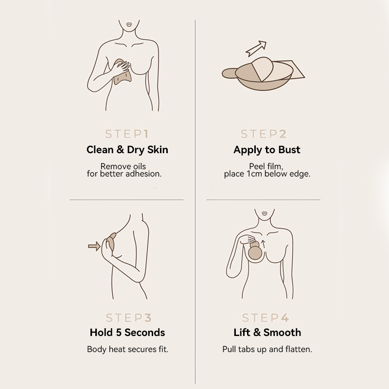 LAST DAY - BUY 1 GET 1 FREE Seamless Uplift Adhesive Nipple Covers for Women