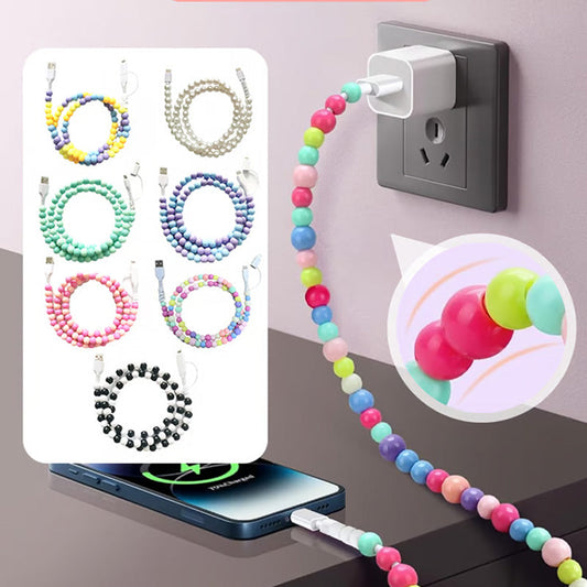 🌈2-In-1 USB To Type-C ＆ Lighting Beaded Charger Cord