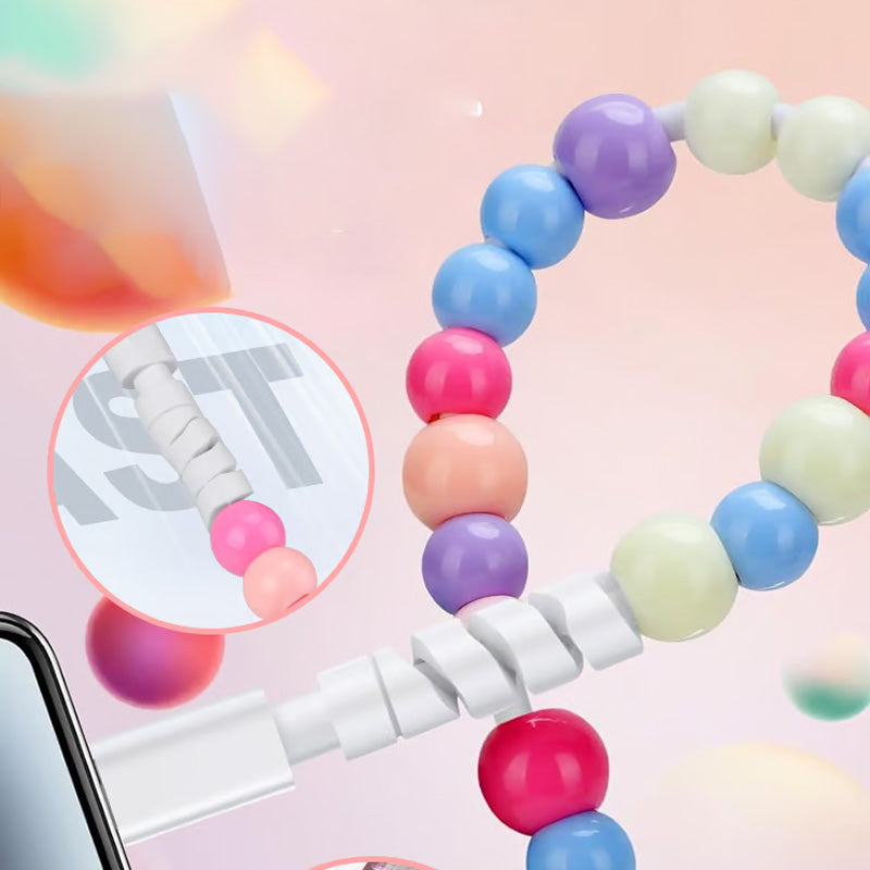 🌈2-In-1 USB To Type-C ＆ Lighting Beaded Charger Cord