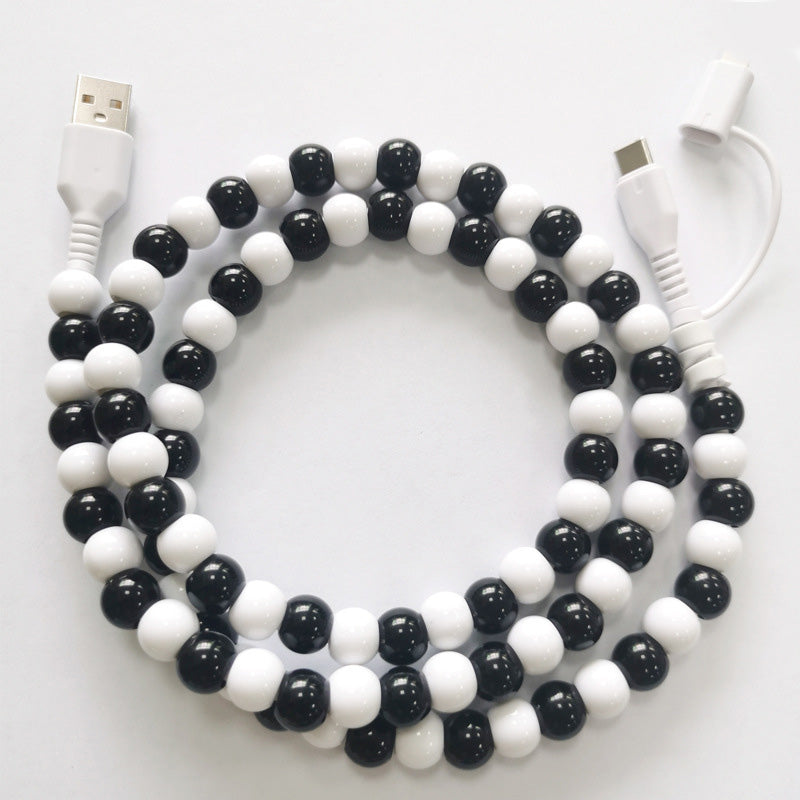 🌈2-In-1 USB To Type-C ＆ Lighting Beaded Charger Cord