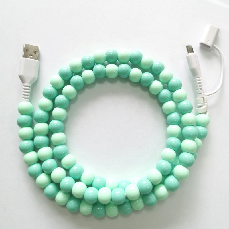 🌈2-In-1 USB To Type-C ＆ Lighting Beaded Charger Cord