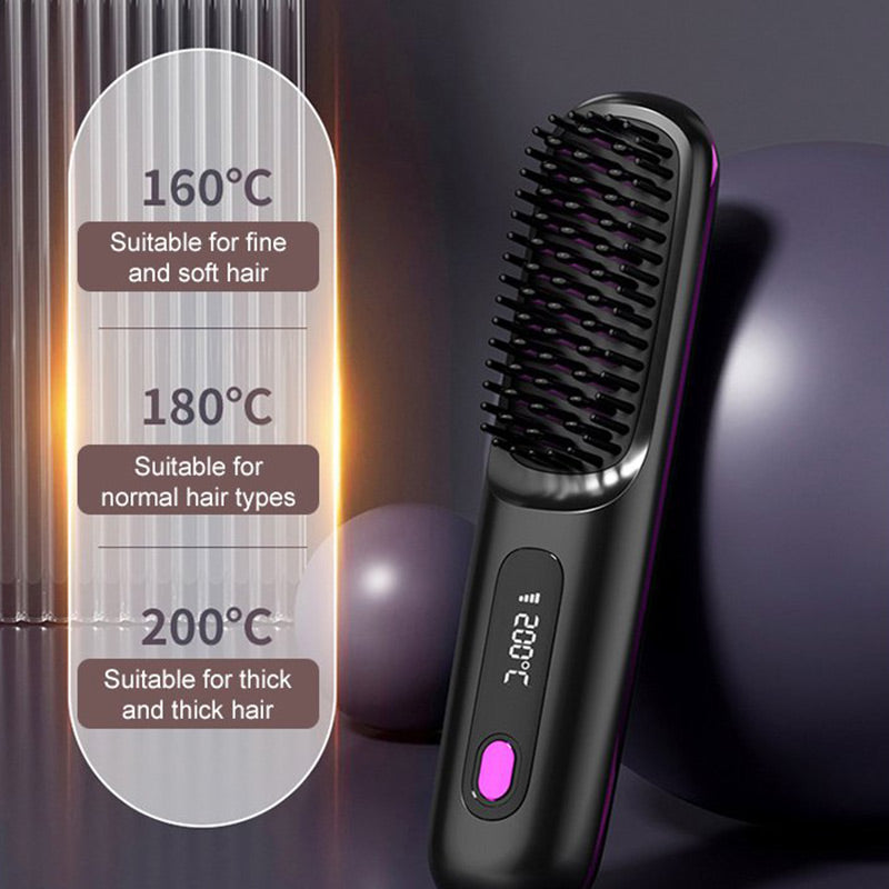 🔥⚡Summer Hot Sale 50% Off💁‍♀️Wireless Ceramic Heating Hair Straightening Comb
