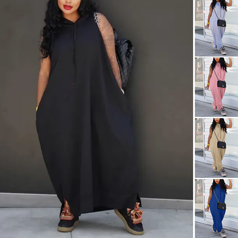 💗LAST DAY PROMOTION - 50%OFF💗Fashion Pullover Sleeveless Hooded Dress