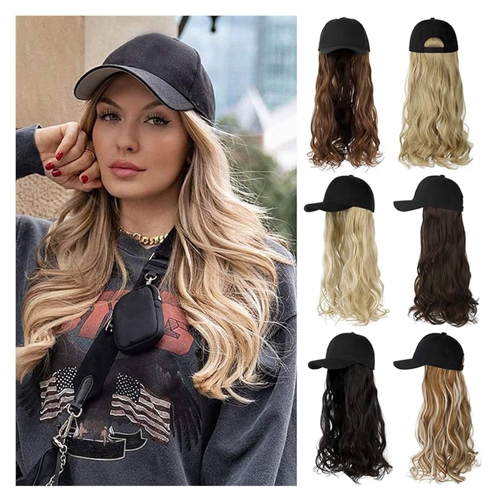 💗LAST DAY - 2-in-1 Curly Hair Baseball Cap Wig