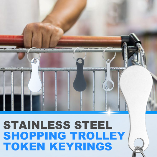 🔑2 Pieces Stainless Steel Shopping Trolley Token Keyrings