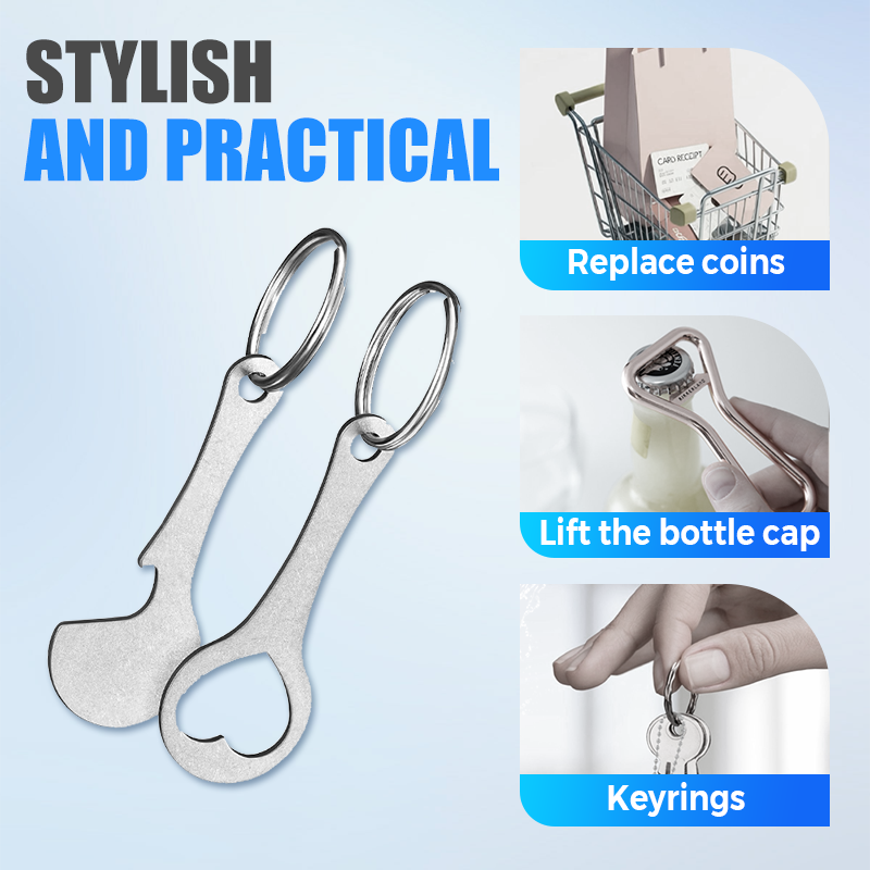 🔑2 Pieces Stainless Steel Shopping Trolley Token Keyrings