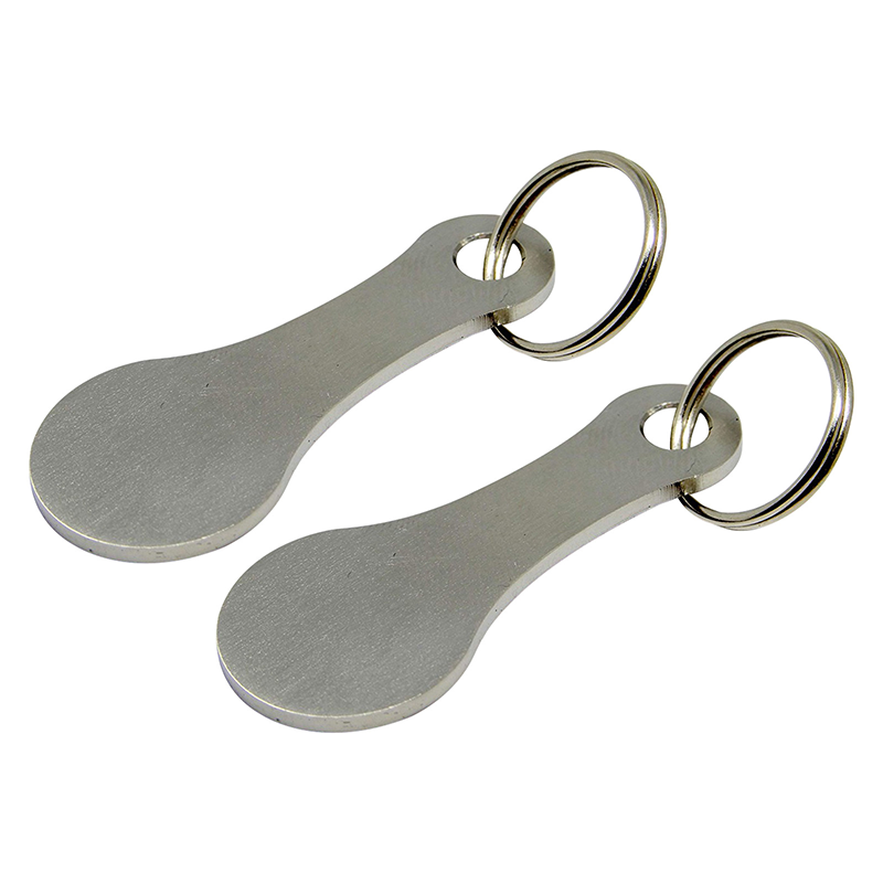 🔑2 Pieces Stainless Steel Shopping Trolley Token Keyrings