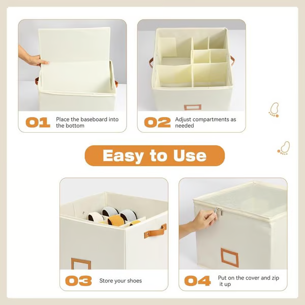 💗LAST DAY - BUY 1 GET 1 FREE💗Fabric shoe organizer, storage box