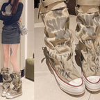 💗LAST DAY PROMOTION -66%OFF💗Women's Retro Flat Slouch Mid-Calf Canvas Boots