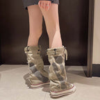 💗LAST DAY PROMOTION -66%OFF💗Women's Retro Flat Slouch Mid-Calf Canvas Boots