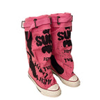 💗LAST DAY PROMOTION -66%OFF💗Women's Retro Flat Slouch Mid-Calf Canvas Boots