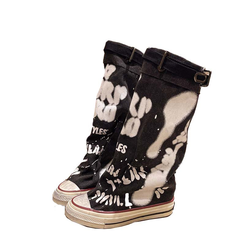 💗LAST DAY PROMOTION -66%OFF💗Women's Retro Flat Slouch Mid-Calf Canvas Boots