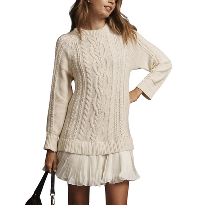 🍁Autumn Special-Sale 50% off💗2025 Women's Cable-Knit Mini Sweater Dress🧶Chic, Comfortable & Made for Every Occasion