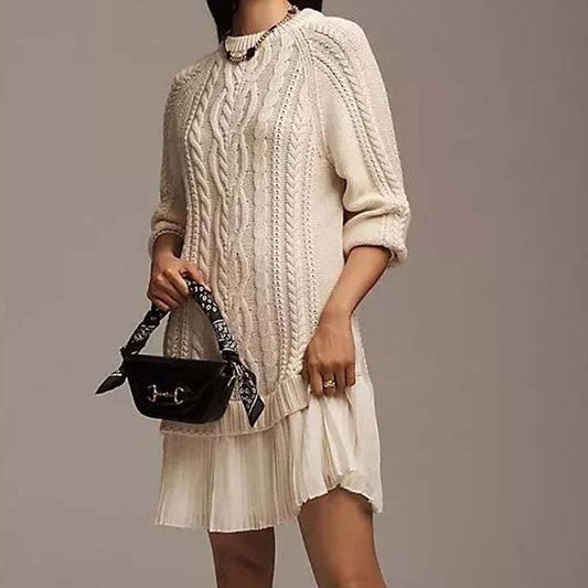 🍁Autumn Special-Sale 50% off💗2025 Women's Cable-Knit Mini Sweater Dress🧶Chic, Comfortable & Made for Every Occasion
