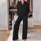 🔥🖤Black Friday Sale🔥Women's Solid Color V-neck Top & Pants Two-piece Set