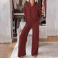 🔥🖤Black Friday Sale🔥Women's Solid Color V-neck Top & Pants Two-piece Set