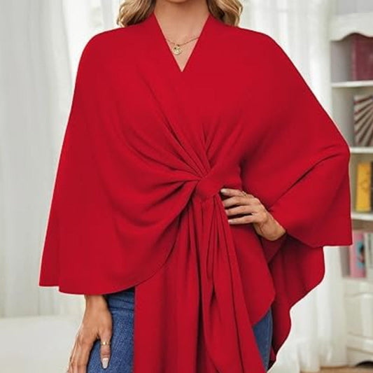 💗LAST DAY PROMOTION - 50%OFF💗Women's Elegant Soft Open Front Poncho Sweater