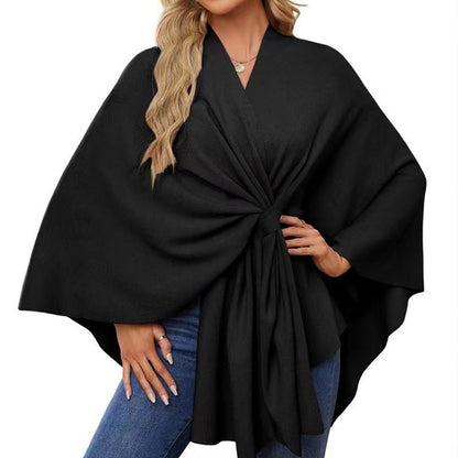 💗LAST DAY PROMOTION - 50%OFF💗Women's Elegant Soft Open Front Poncho Sweater