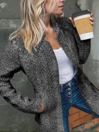 🔥🧥【XS-2XL】Autumn and Winter Special Offer - Heavy Fabric - Versatile Women's Solid Color Pocket Long Sleeve Cardigan Coat