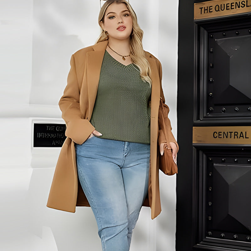 🔥50% off sale now!-Women's V Neck Long Sleeve Solid Sweater