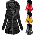 🔥Best Selling🔥Women's Hooded Mid-Length Winter Coat with Plush Lining