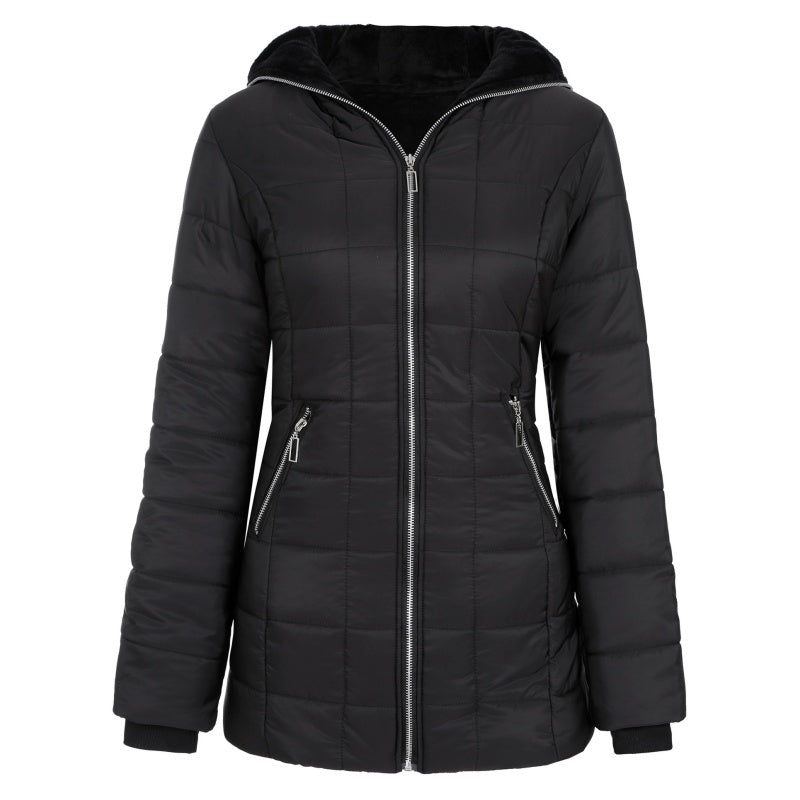 🔥Best Selling🔥Women's Hooded Mid-Length Winter Coat with Plush Lining