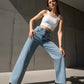 ⏳Tijdelijk 50% korting⏰Stijlvolle damesjeans met strasssteentjes💎👖