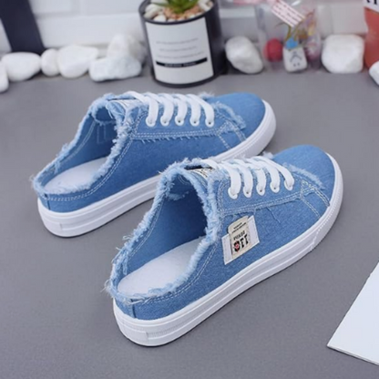 👟DENOIR  NU 50% KORTING! 👖 Dames denim muiltjes – makkelijk aan te trekken, comfortabele zool & perfect voor een casual zomerlook ☀️